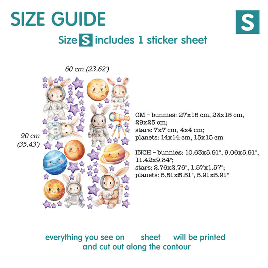 Astronaut Rabbit Wall Decals 5.61