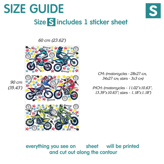 Bike Riders Wall Decals 1.5