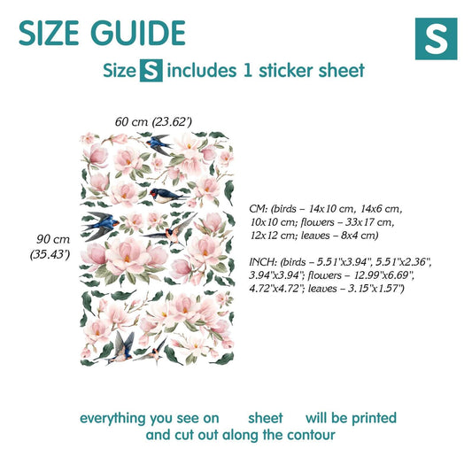 Swallow and Magnolia Wall Decals