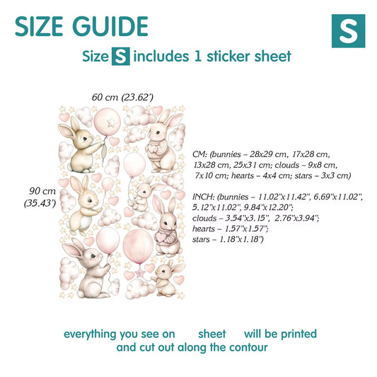 Bunnies Animal Wall Decals 5.69