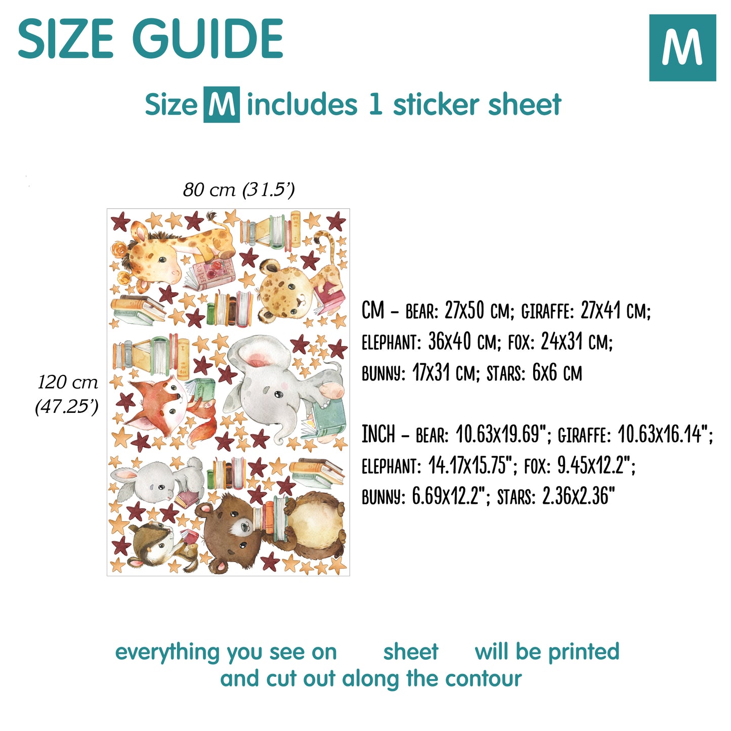 Reading Animals Wall Decals