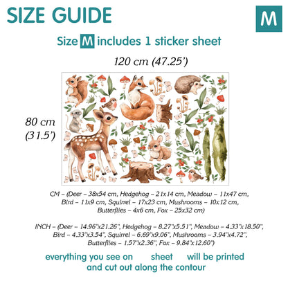 Woodland Animal Wall Decals 6.0