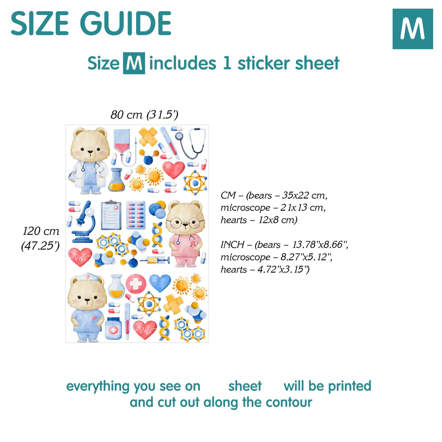 Doctor Bear Wall Decals