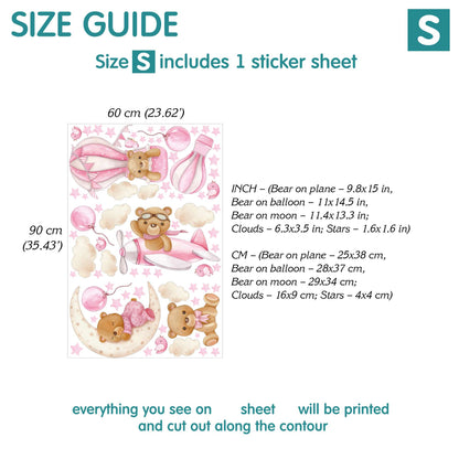 Bears Wall Decals 18.20 (Pink)