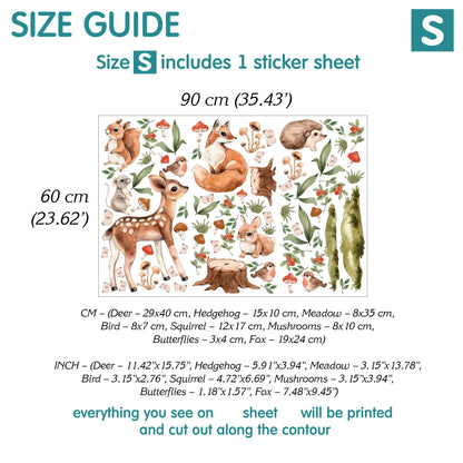 Woodland Animal Wall Decals 6.0