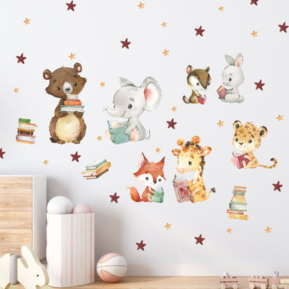 Reading Animals Wall Decals