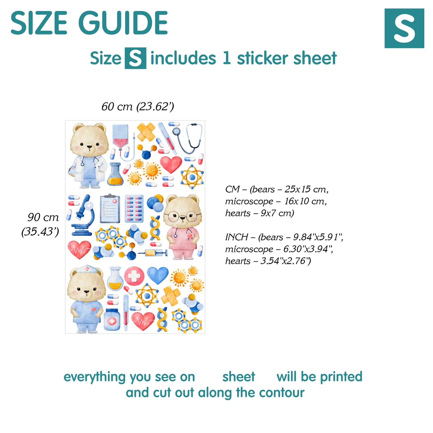 Doctor Bear Wall Decals