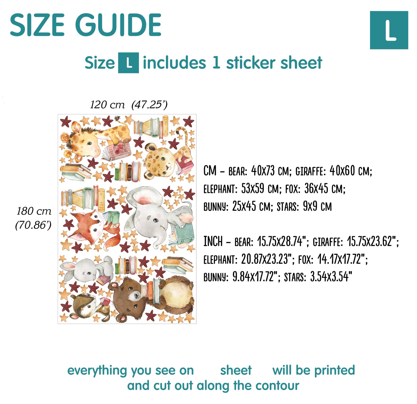 Reading Animals Wall Decals