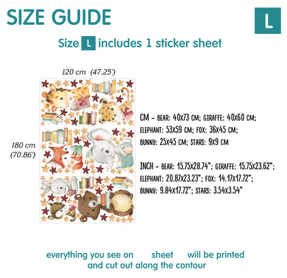 Reading Animals Wall Decals