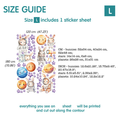 Astronaut Rabbit Wall Decals 5.61