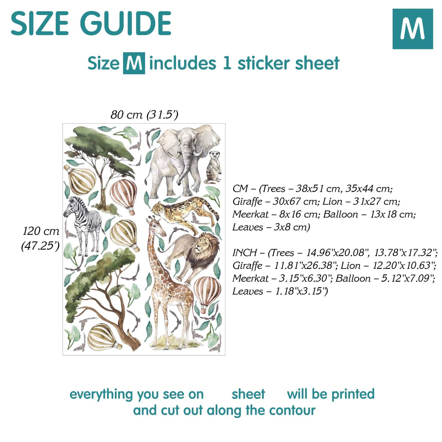 Africa Wall Decals 14.4