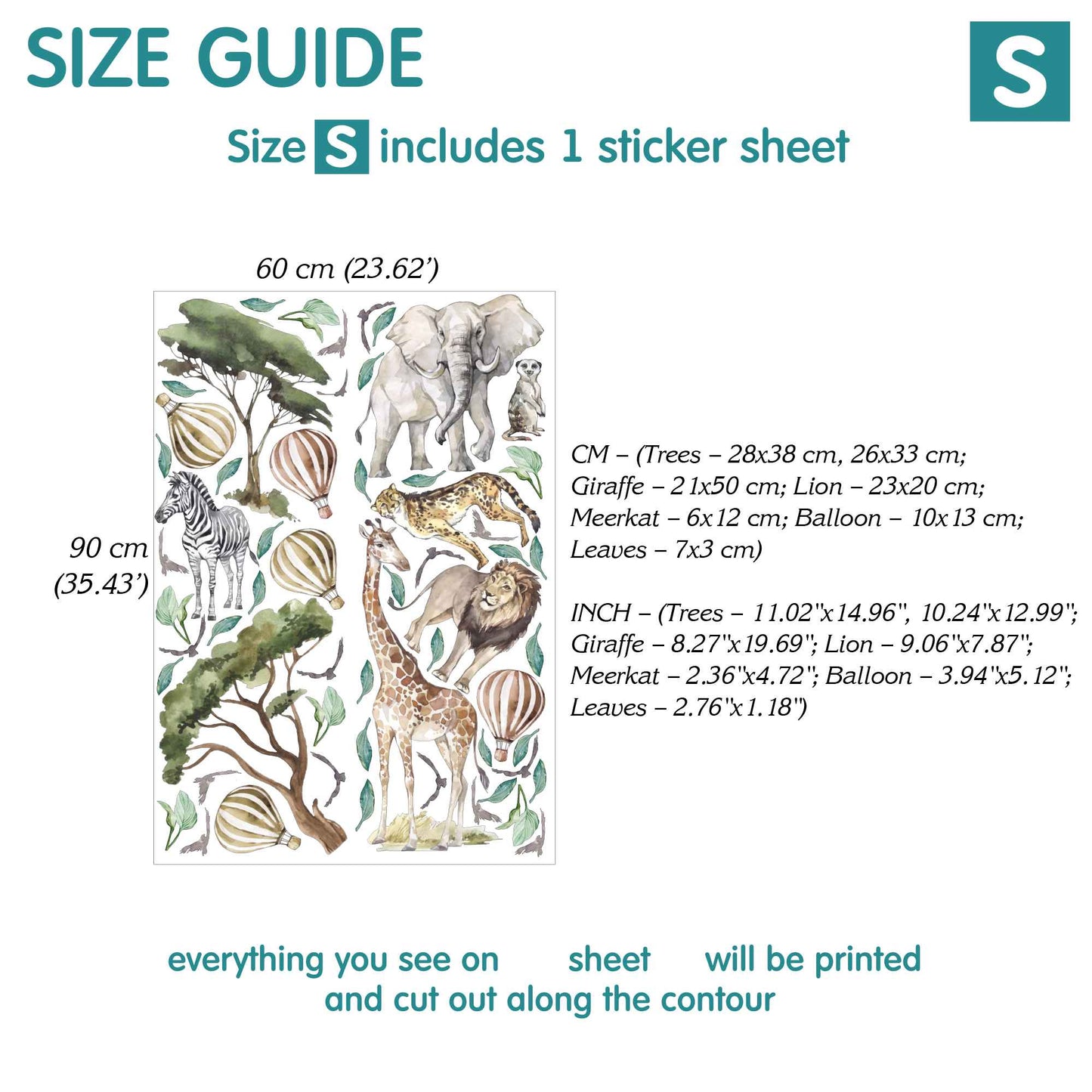 Africa Wall Decals 14.4