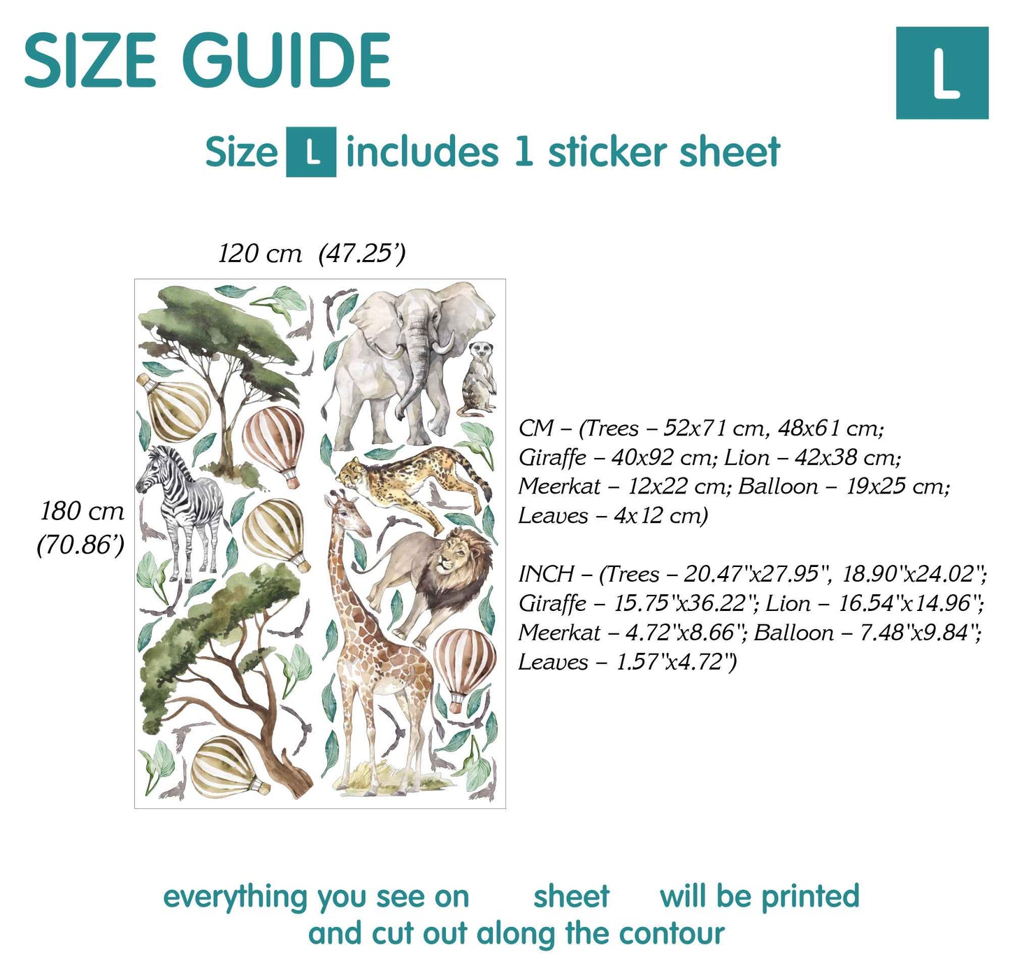 Africa Wall Decals 14.4