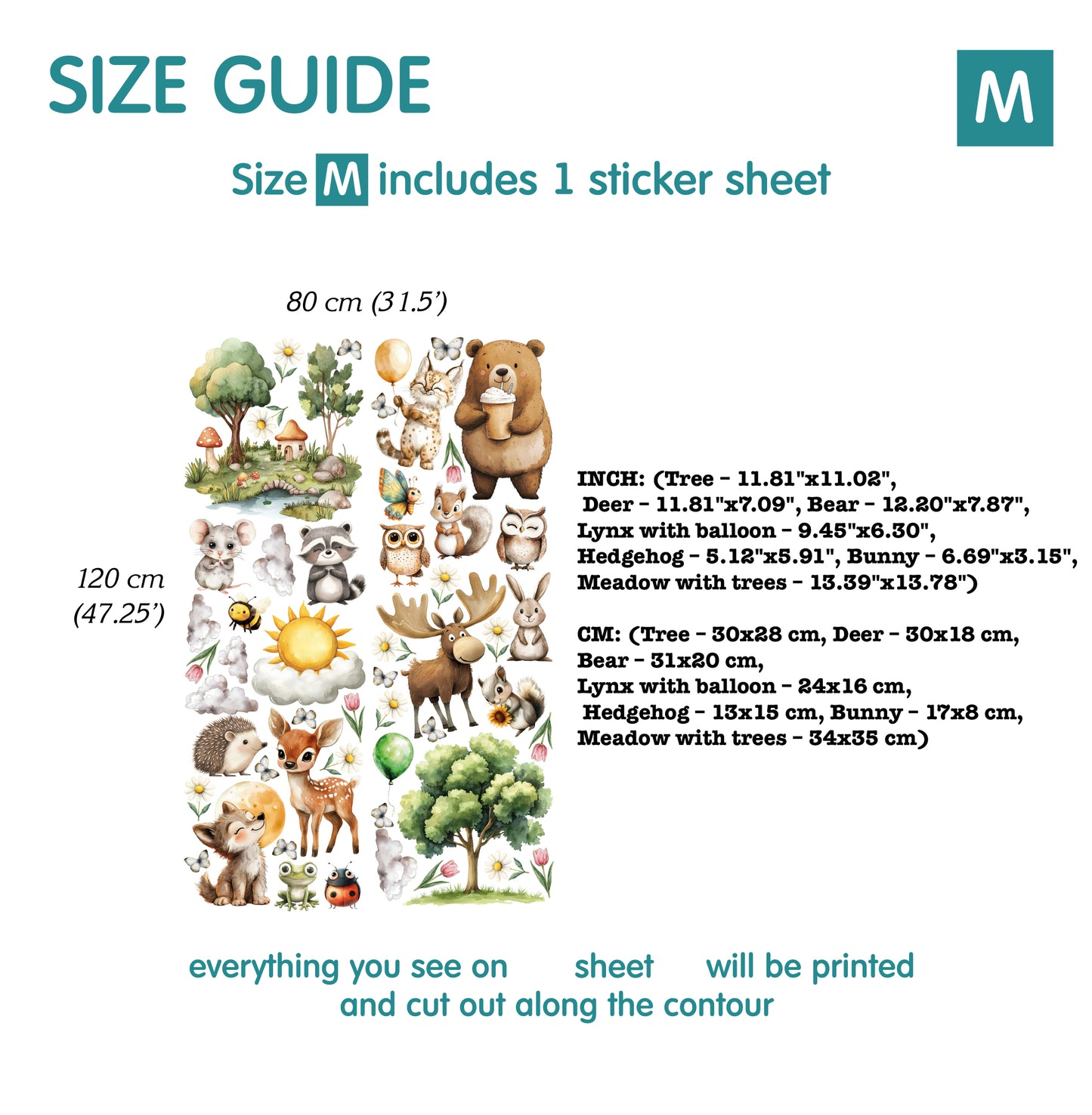 Woodland Animal Wall decals (35.11)