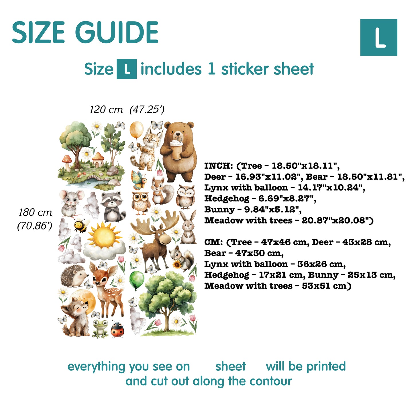 Woodland Animal Wall decals (35.11)