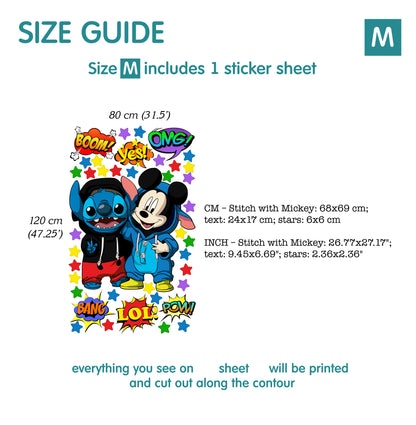 Stitch and Mickey Mousel wall Decals