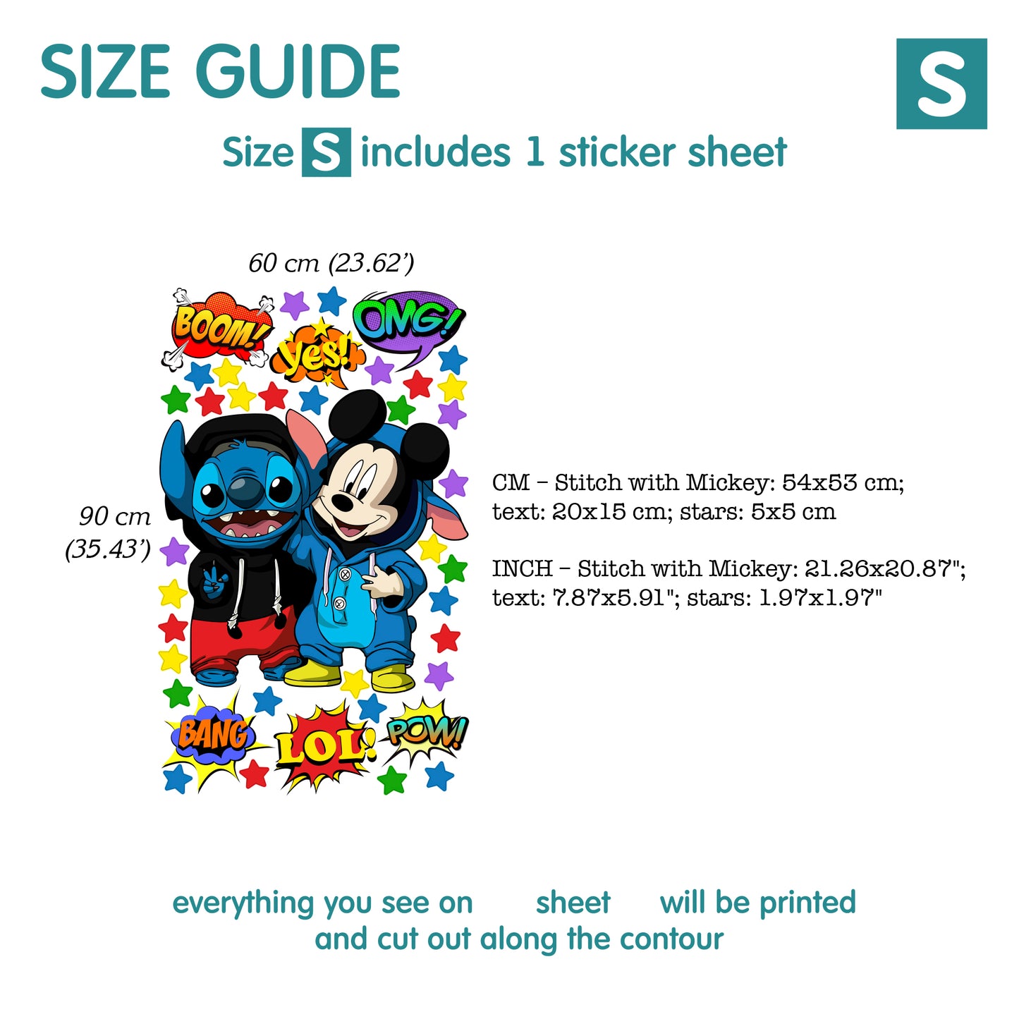 Stitch and Mickey Mousel wall Decals