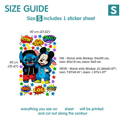 Stitch and Mickey Mousel wall Decals