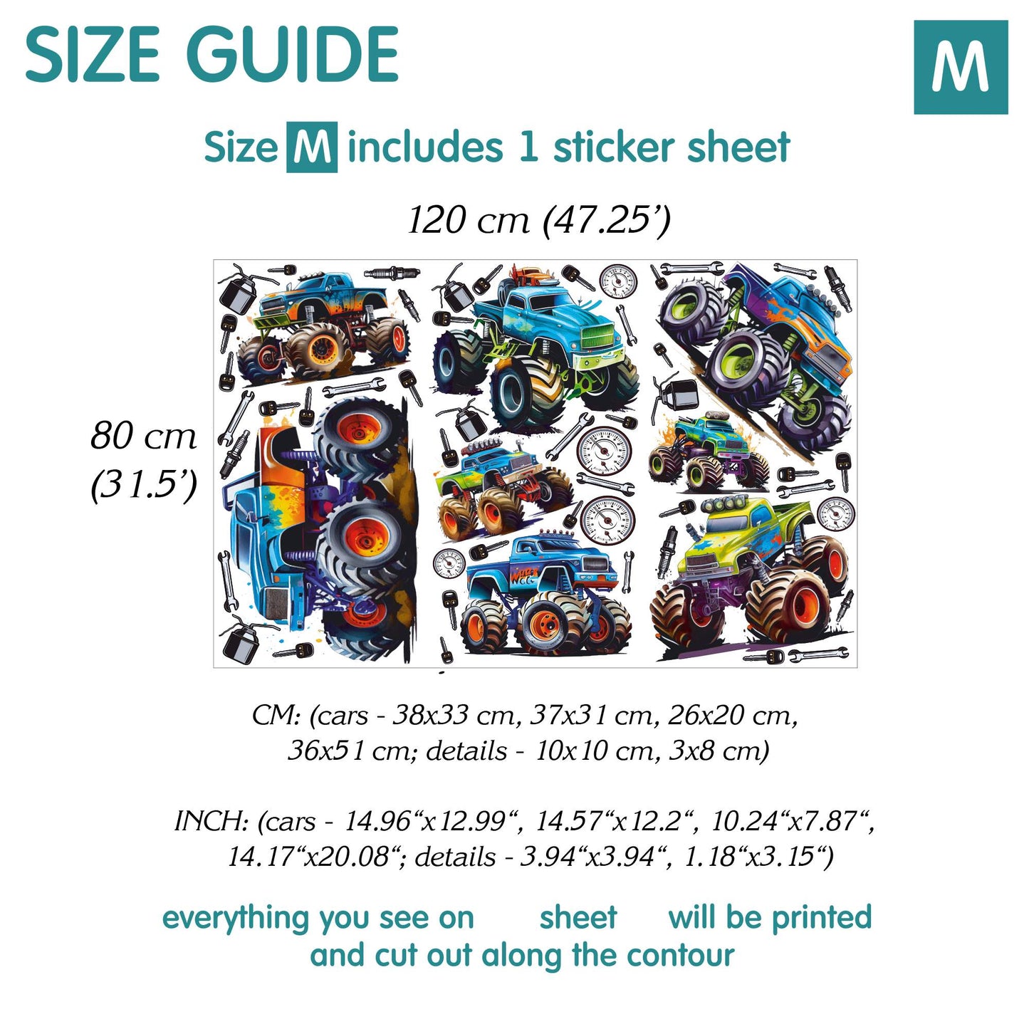 Monster Truck Wall Decals 2.0