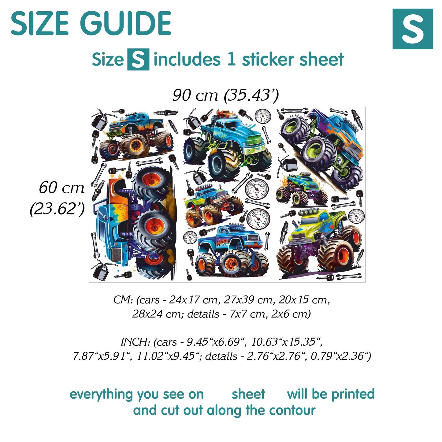 Monster Truck Wall Decals 2.0