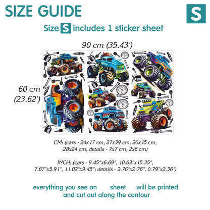 Monster Truck Wall Decals 2.0