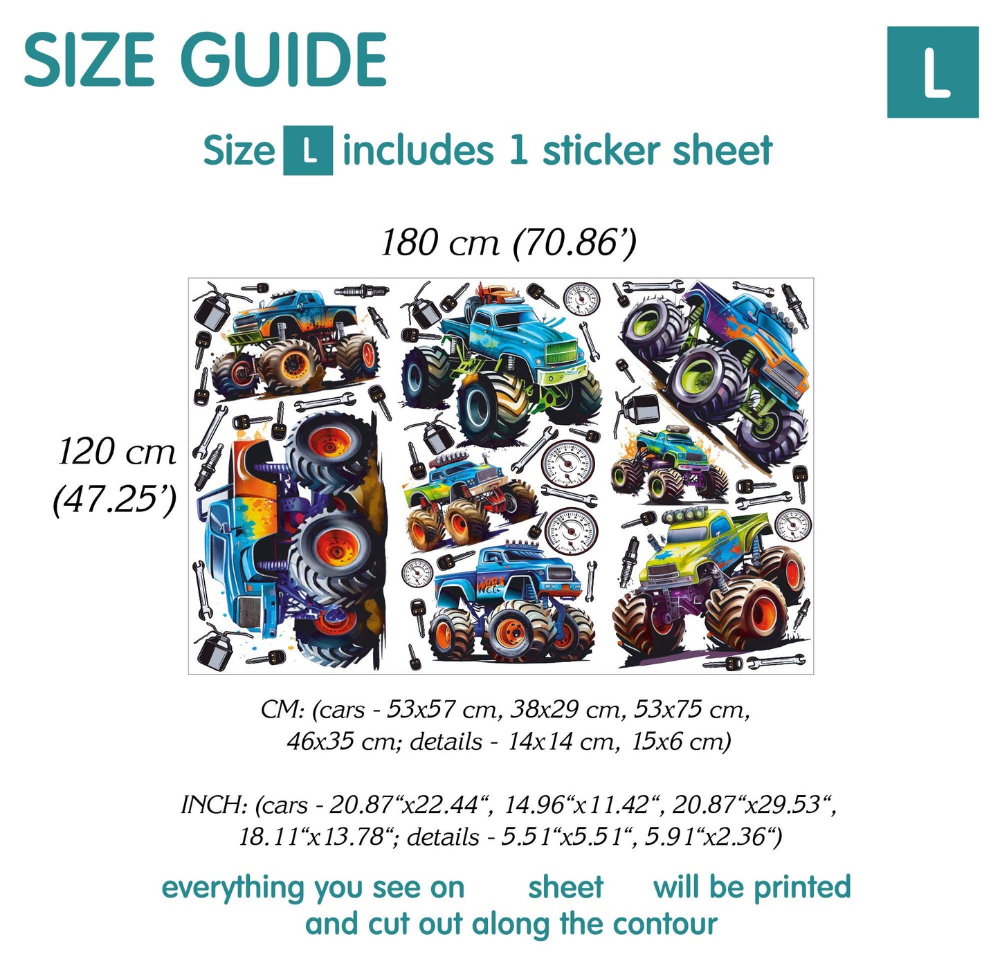 Monster Truck Wall Decals 2.0