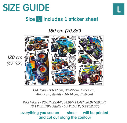 Monster Truck Wall Decals 2.0