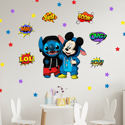 Stitch and Mickey Mousel wall Decals