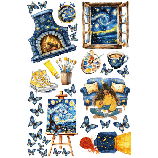 Girl Painting Wall Decals