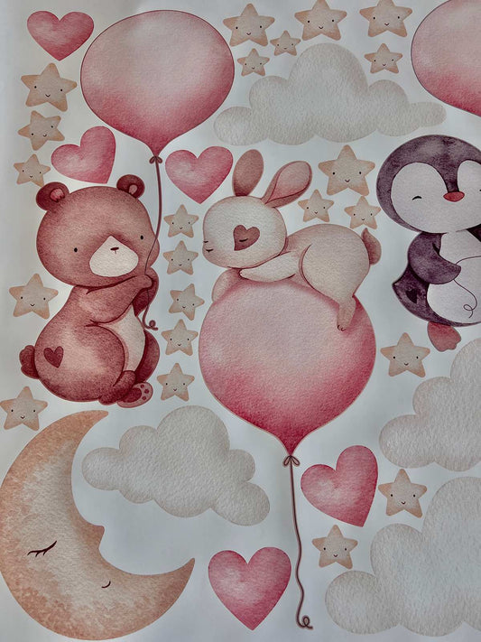 Flying animals Wall Decals 1.0 (Pink)