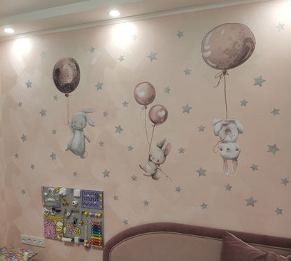 Bunnies Flying Wall Decals