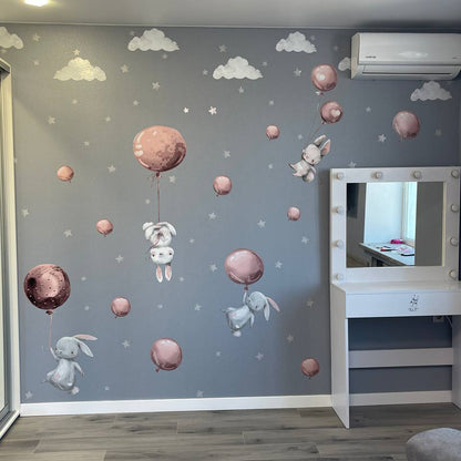 Bunnies Flying Wall Decals