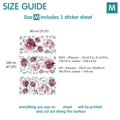 Peonies Wall Decals 2.14