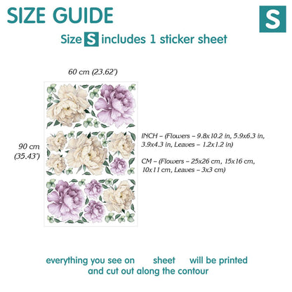 Purple Peony wall decals