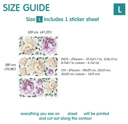 Purple Peony wall decals
