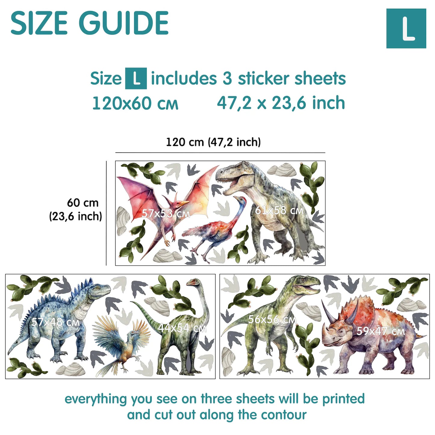 Dino Wall Decals 9.0