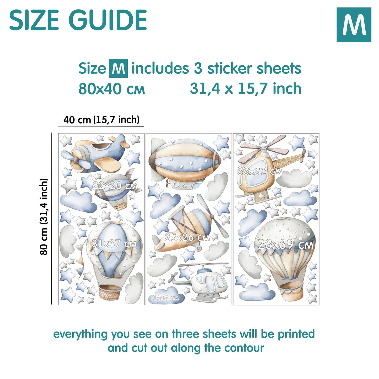 Hot Air Balloons Wall Decals 2.11