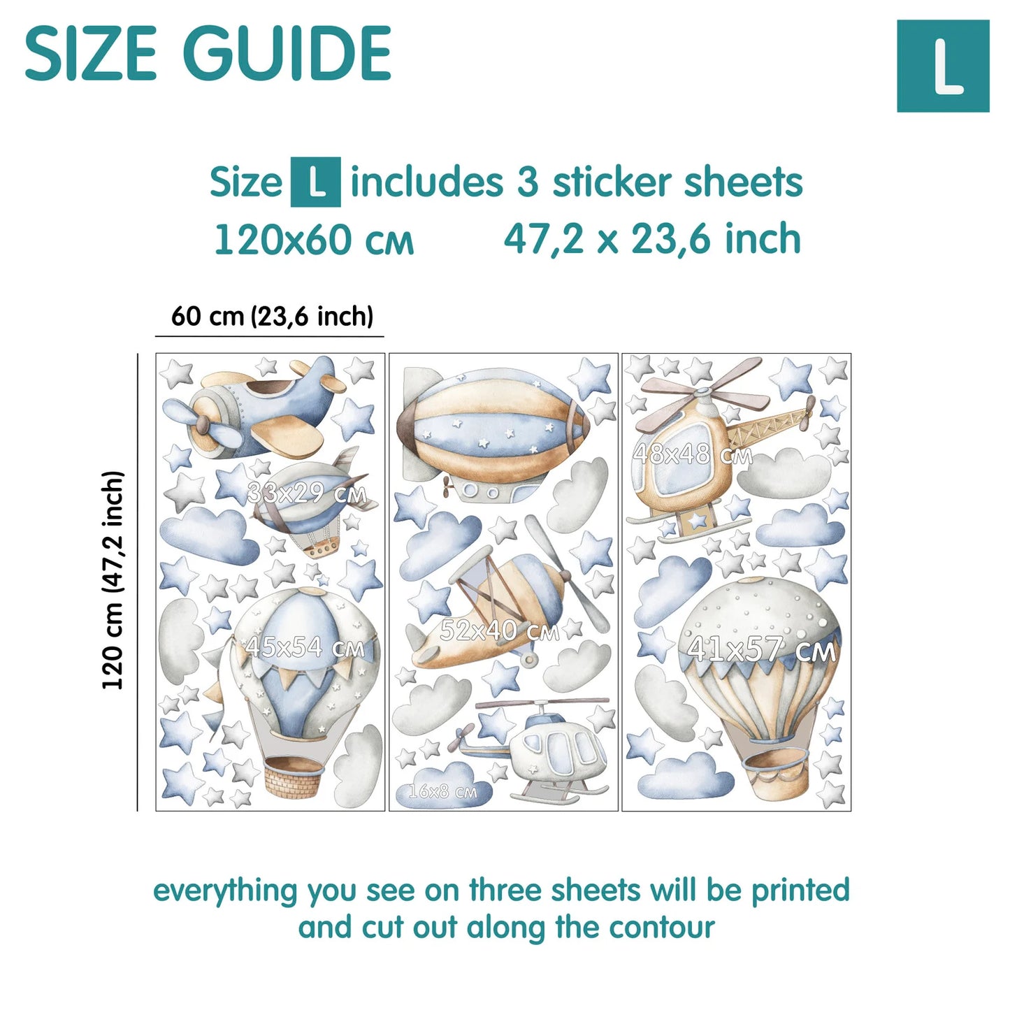 Hot Air Balloons Wall Decals 2.11