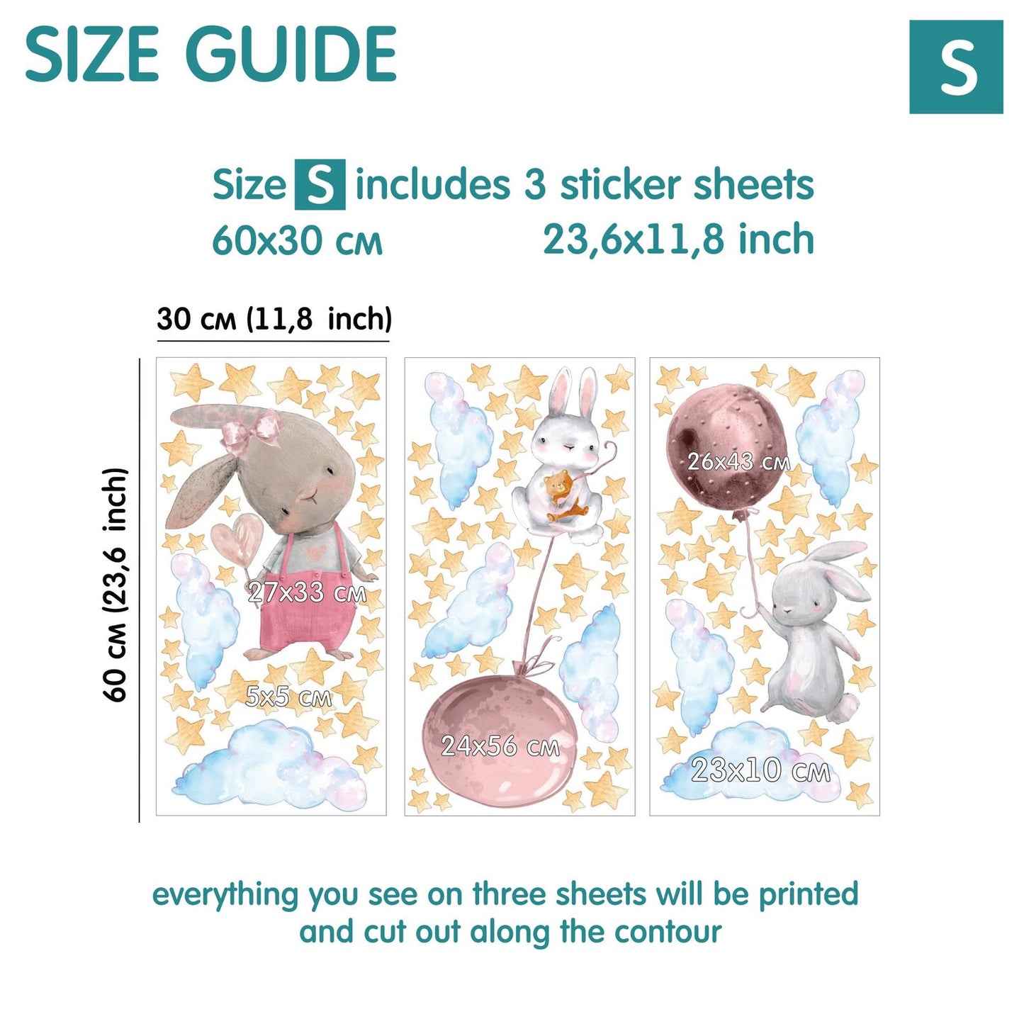 Bunnies Wall Decals 18.2