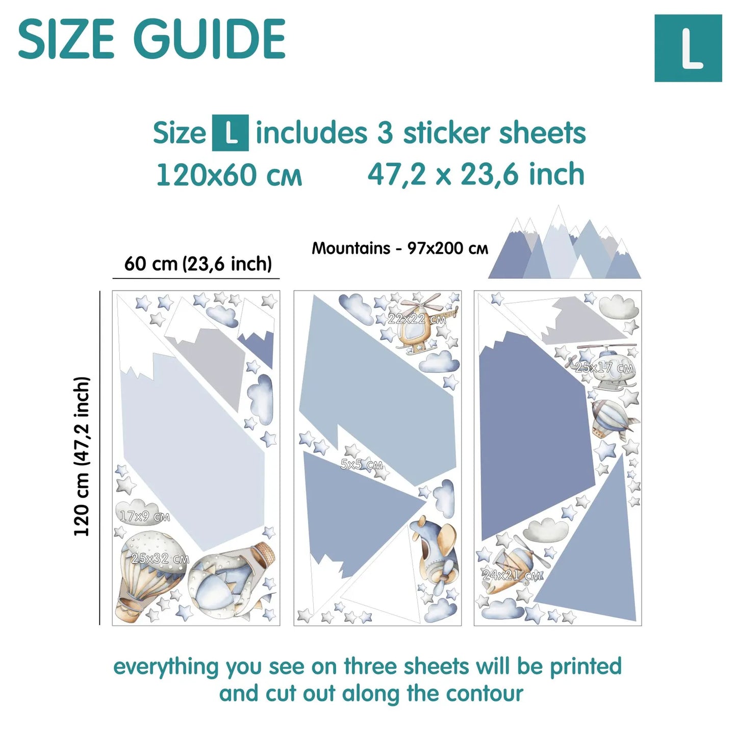 Mountains Wall Decals 7.0