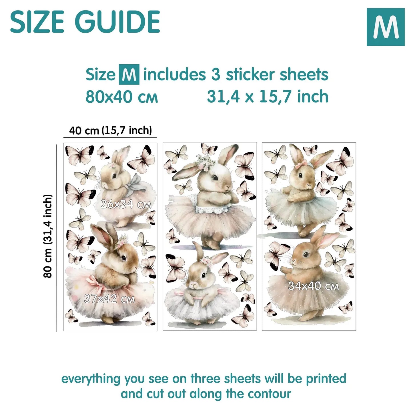 Ballet Bunny Wall Decals