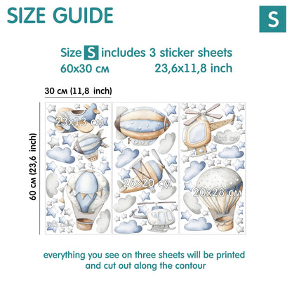 Hot Air Balloons Wall Decals 2.11