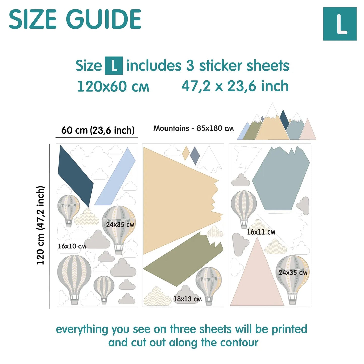 Mountains Wall Decals 6.0