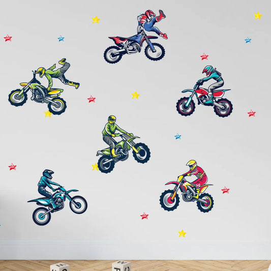 Bike Riders Wall Decals 1.5