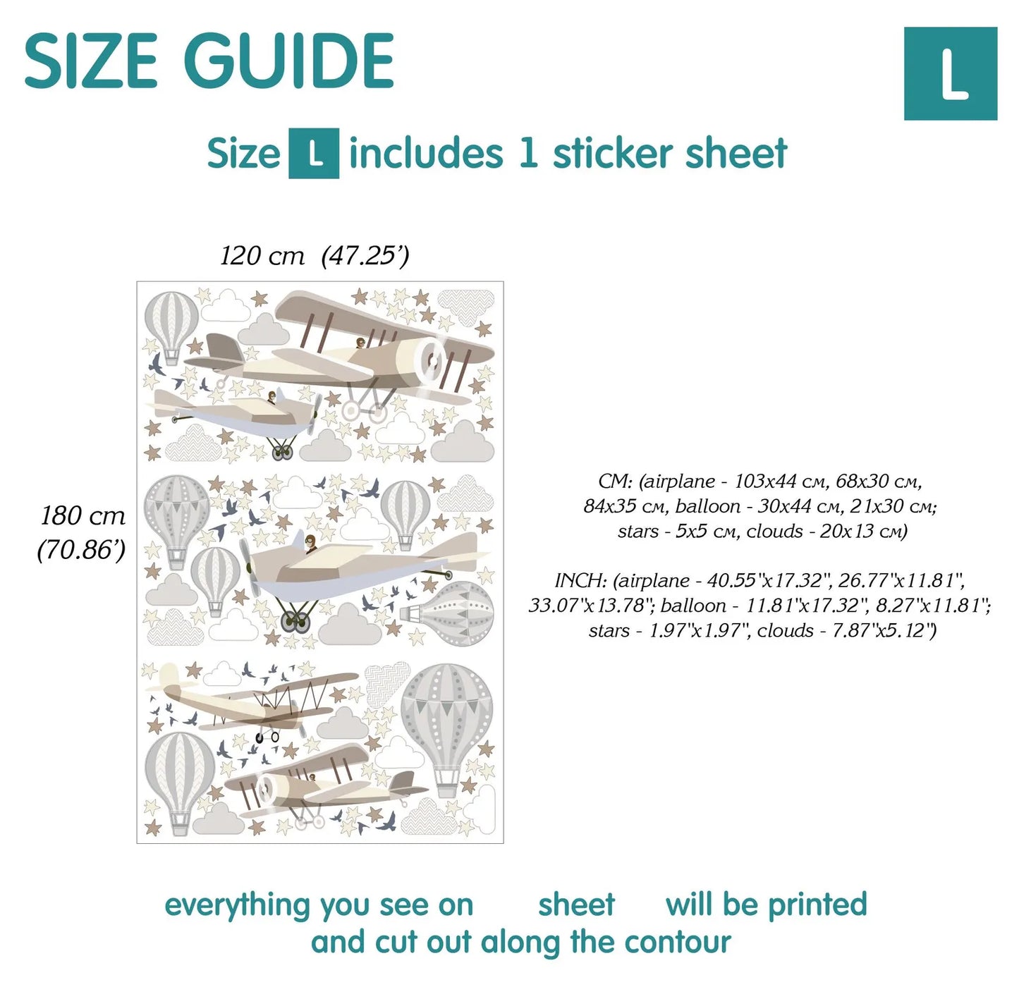 Airplane Wall Decals 14.14