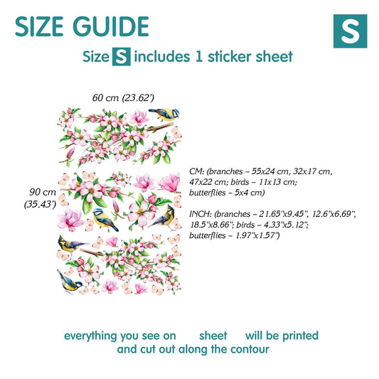 Apple Blossom Bird Wall Decals