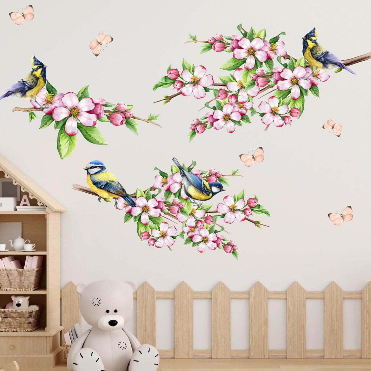 Apple Blossom Bird Wall Decals