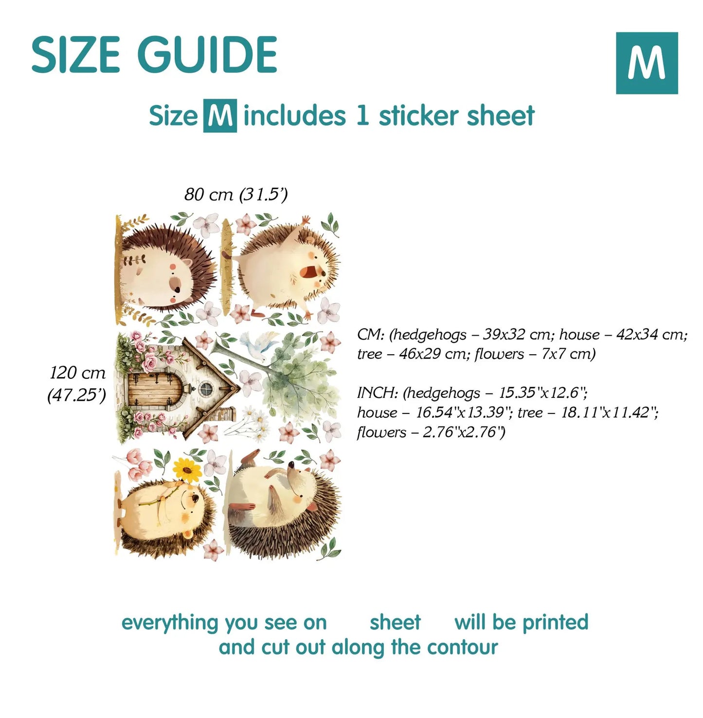 Hedgehog Wall Decals