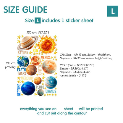 Solar System Wall Decals 11.0