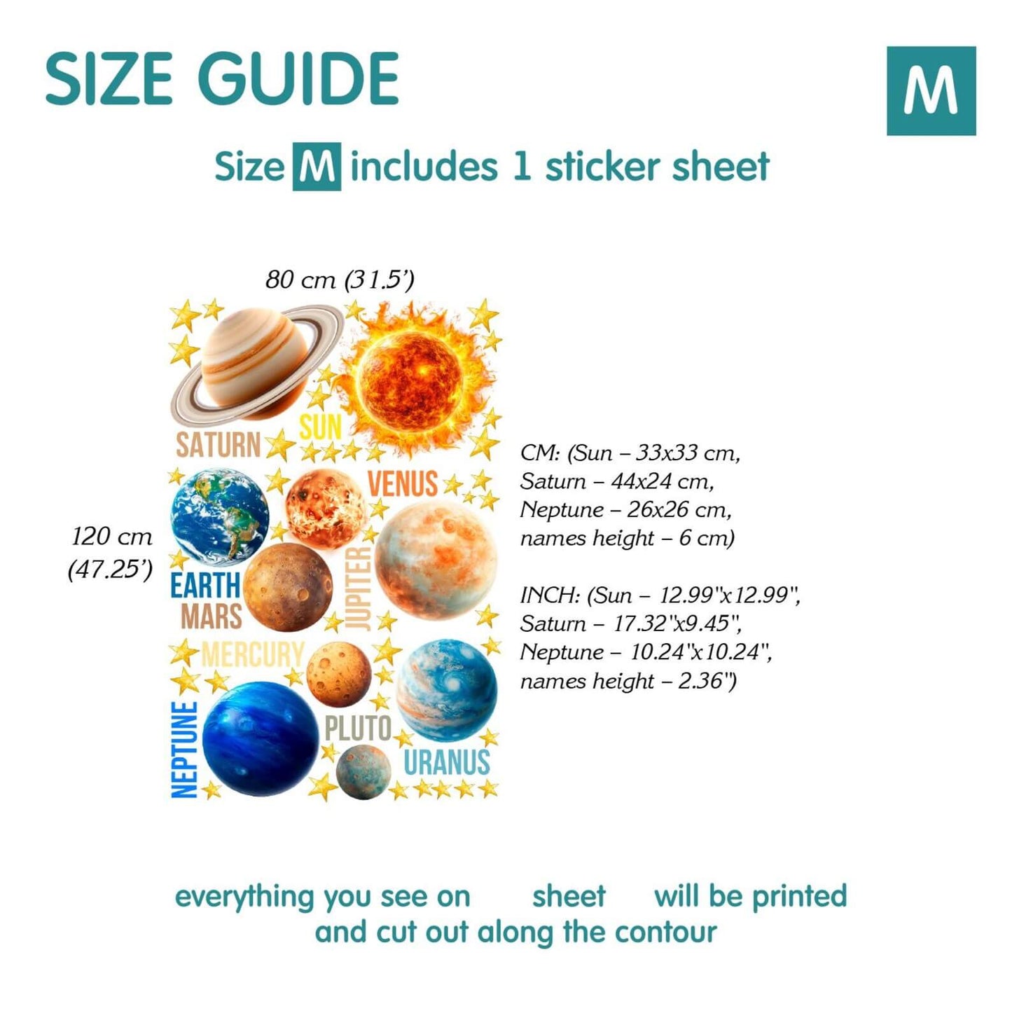 Solar System Wall Decals 11.0